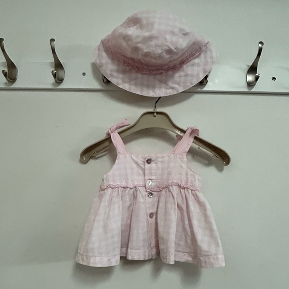 Lili Gaufrette Check Summer Tunic Blouse with Matching Hat - Picture 6 of 16